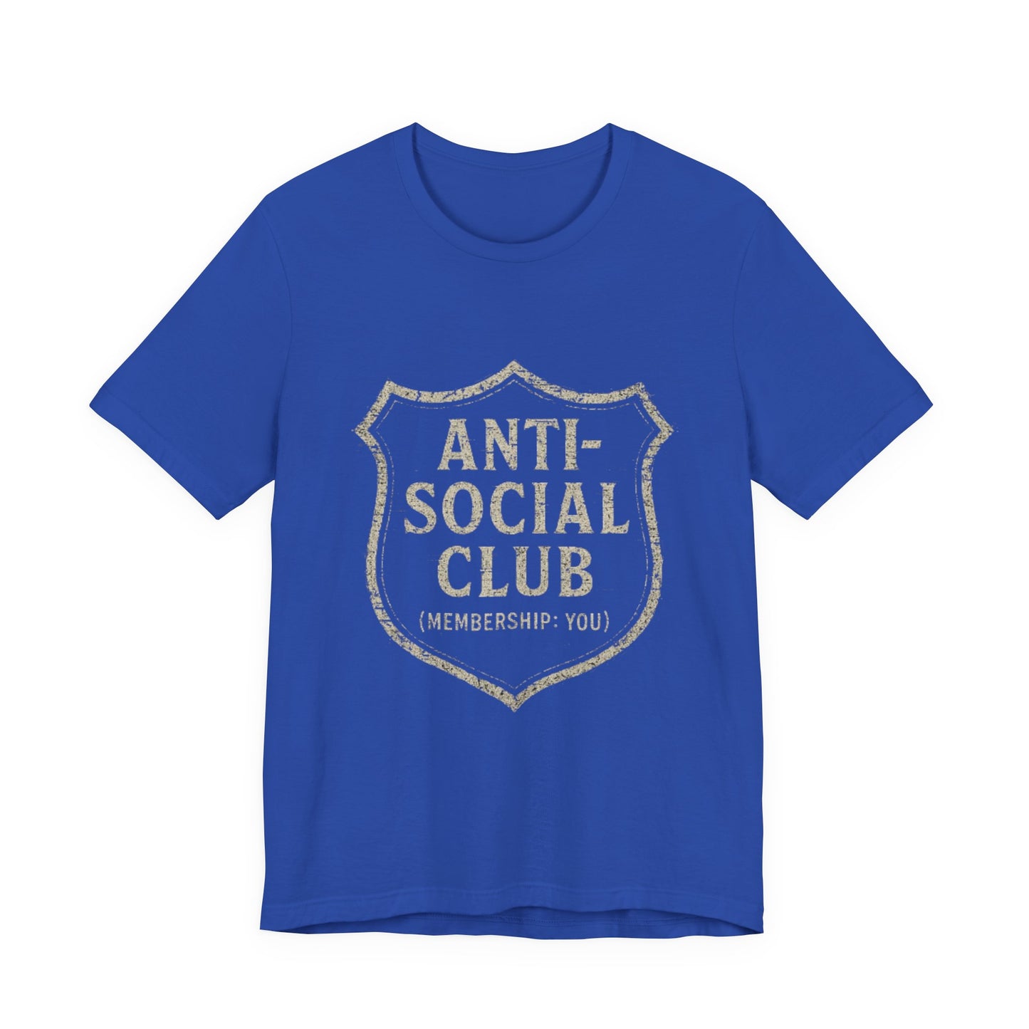 Graphic Tee Shirt - Anti-Social Club Badge Distressed Glitched Design