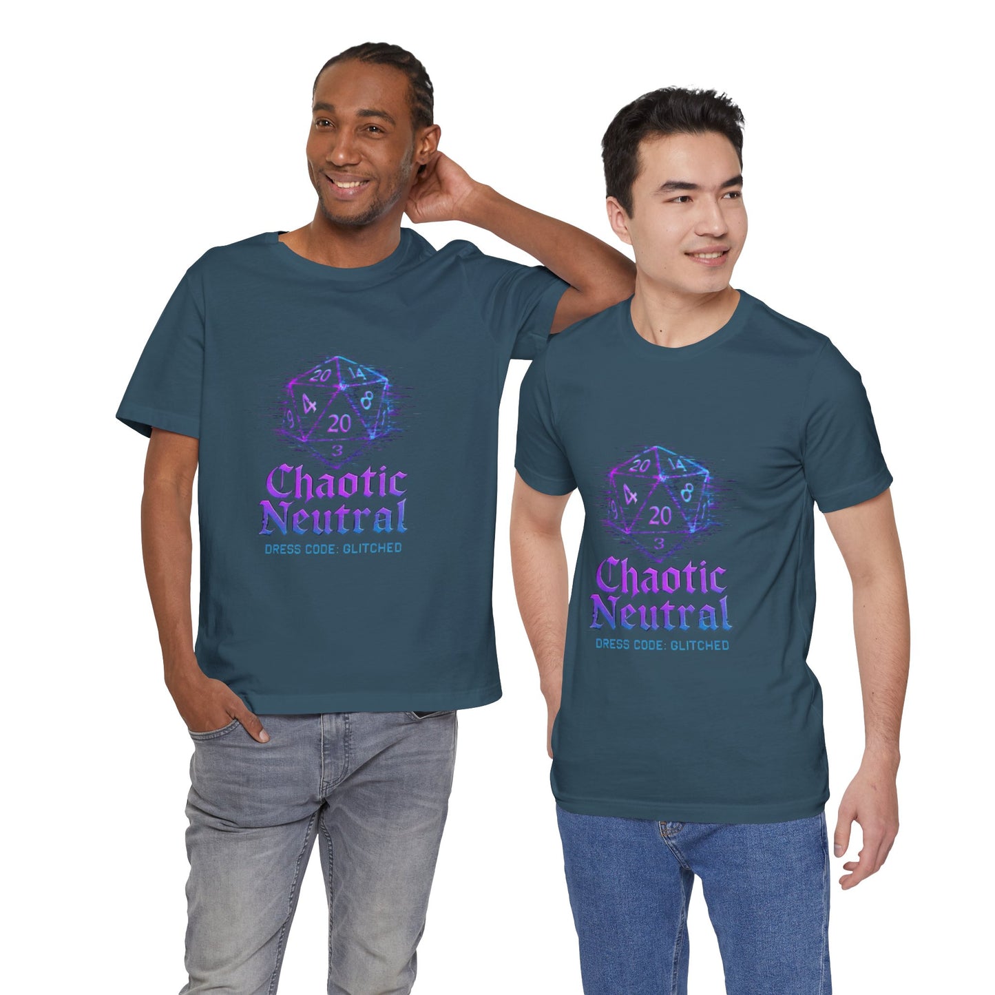 Chaotic Neutral (Glitched) Unisex Tee, Fun Graphic T-Shirt, Gamer Apparel, Roleplaying Shirt, Dungeons & Dragons Gift, Casual Wear