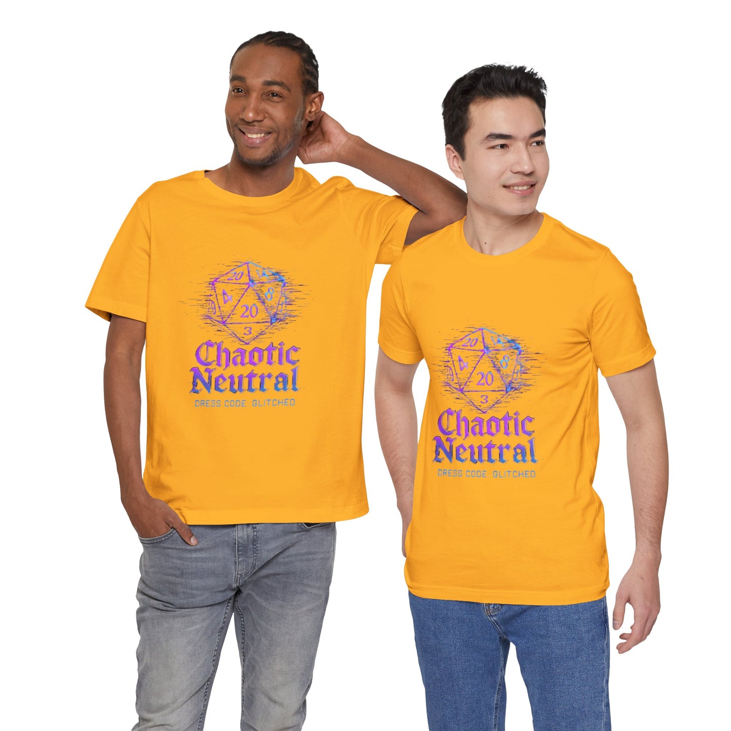 Chaotic Neutral (Glitched) Unisex Tee, Fun Graphic T-Shirt, Gamer Apparel, Roleplaying Shirt, Dungeons & Dragons Gift, Casual Wear