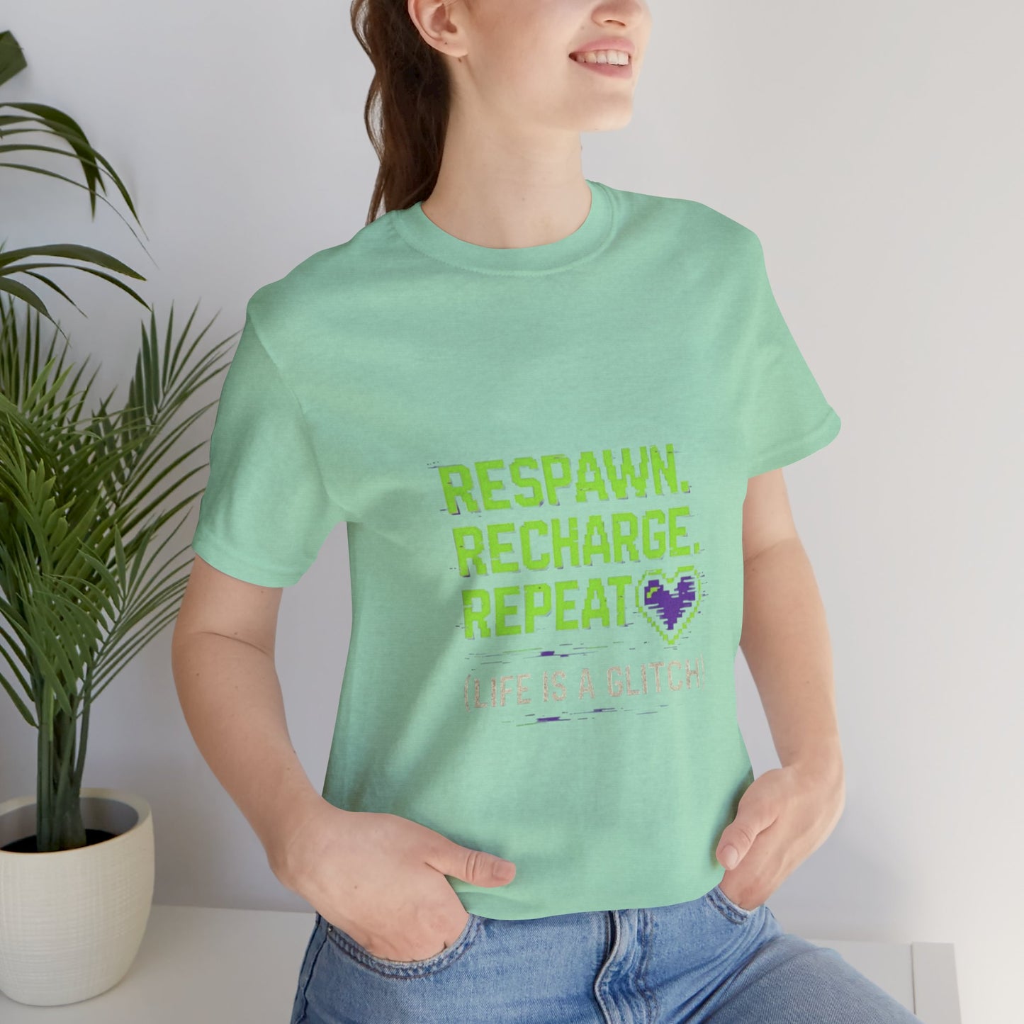 Respawn. Recharge. Glitch. Gaming Life Tee - Respawn Recharge Repeat, Gamer Shirt, Unisex T-Shirt, Gift for Gamers, Video Game Apparel