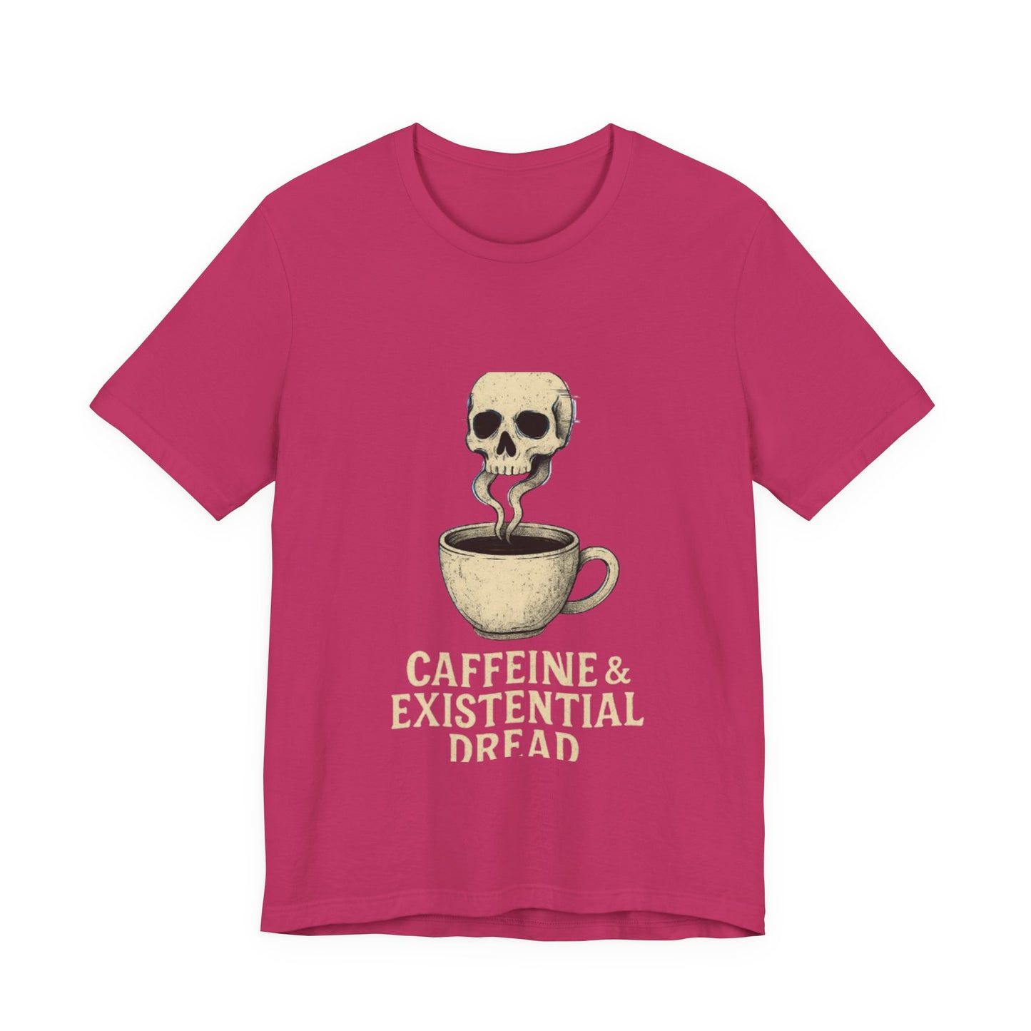 Caffeine & Existential Dread Tee, Unisex T-Shirt for Coffee Lovers, Casual Apparel, Great for Gifting, Perfect for Everyday Wear