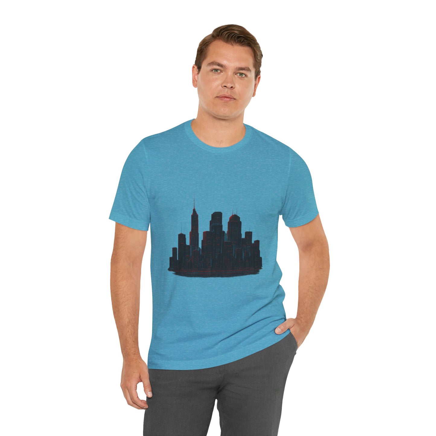 Glitched Neo-Tokyo Skyline Graphic Tee | Casual Wear, Street Style, Gift for City Lovers, Travel Enthusiasts, Summer Essentials