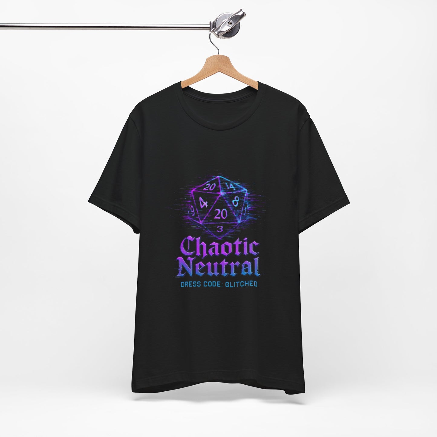 Chaotic Neutral (Glitched) Unisex Tee, Fun Graphic T-Shirt, Gamer Apparel, Roleplaying Shirt, Dungeons & Dragons Gift, Casual Wear