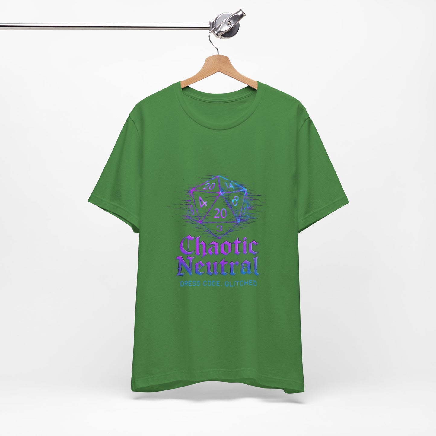 Chaotic Neutral (Glitched) Unisex Tee, Fun Graphic T-Shirt, Gamer Apparel, Roleplaying Shirt, Dungeons & Dragons Gift, Casual Wear