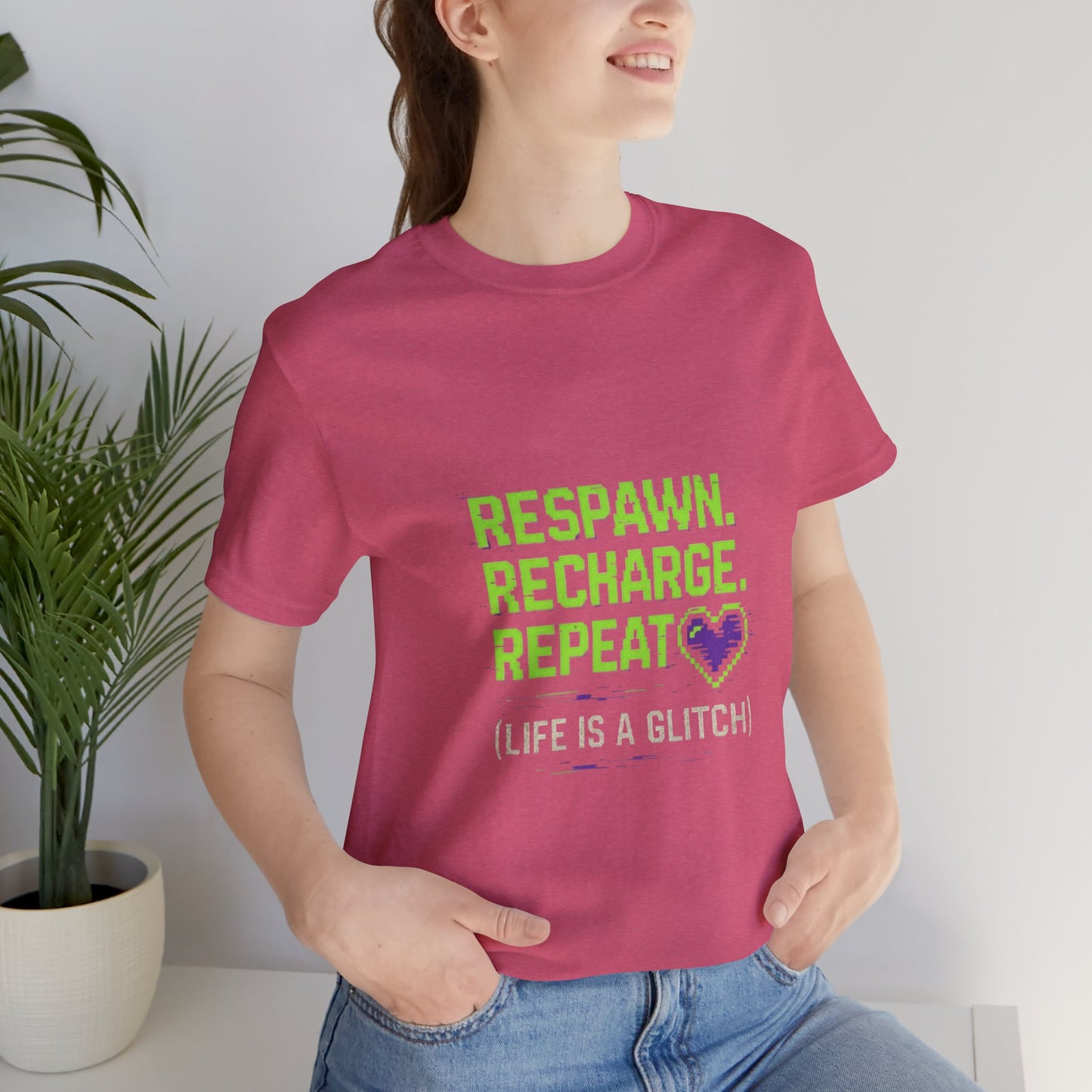 Respawn. Recharge. Glitch. Gaming Life Tee - Respawn Recharge Repeat, Gamer Shirt, Unisex T-Shirt, Gift for Gamers, Video Game Apparel