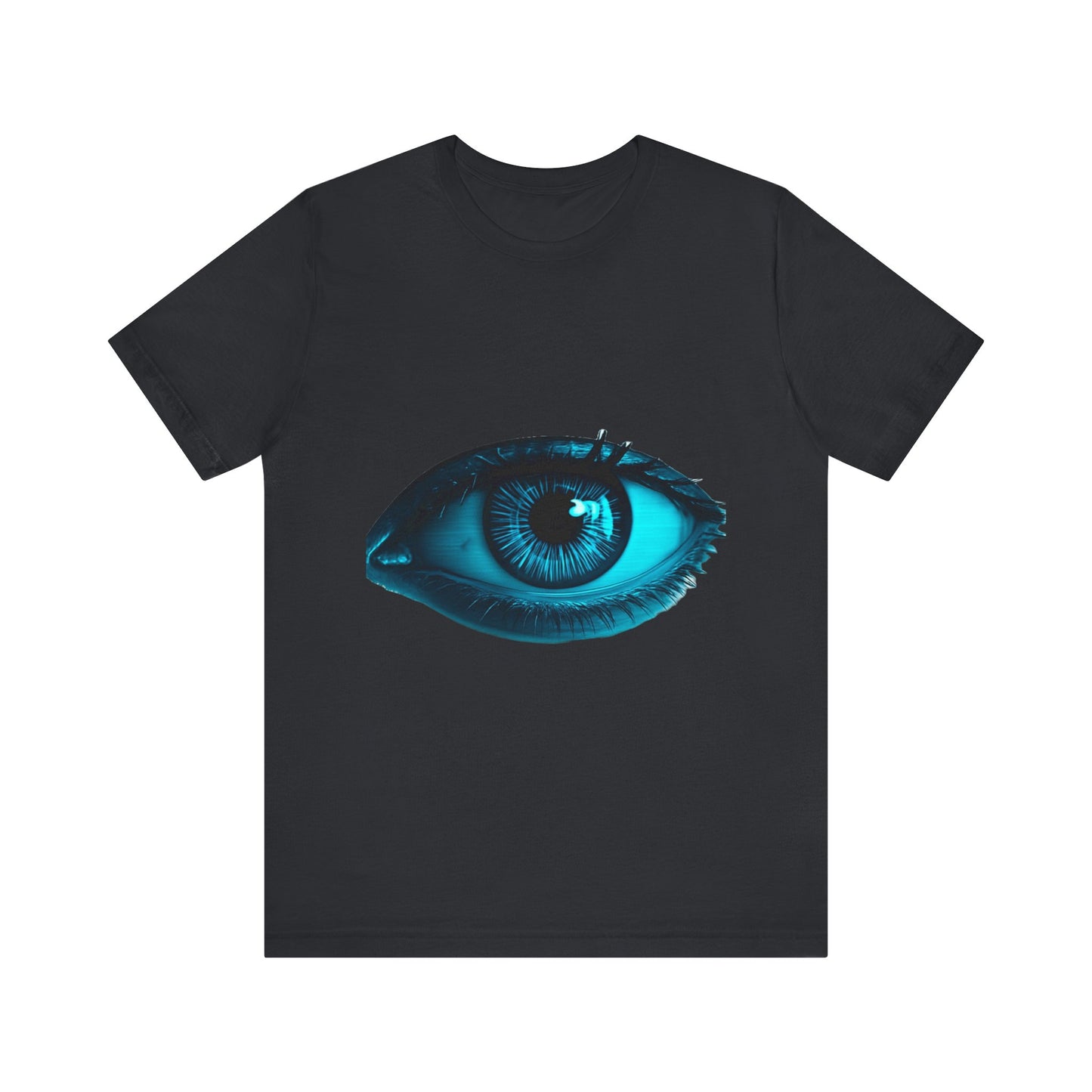 Distorted Cybernetic Gaze Eye-Catching Unisex Tee: Unique Graphic Tee, Perfect for Casual Wear, Eye Design Shirt, Trendy Gift, Statement Fashion