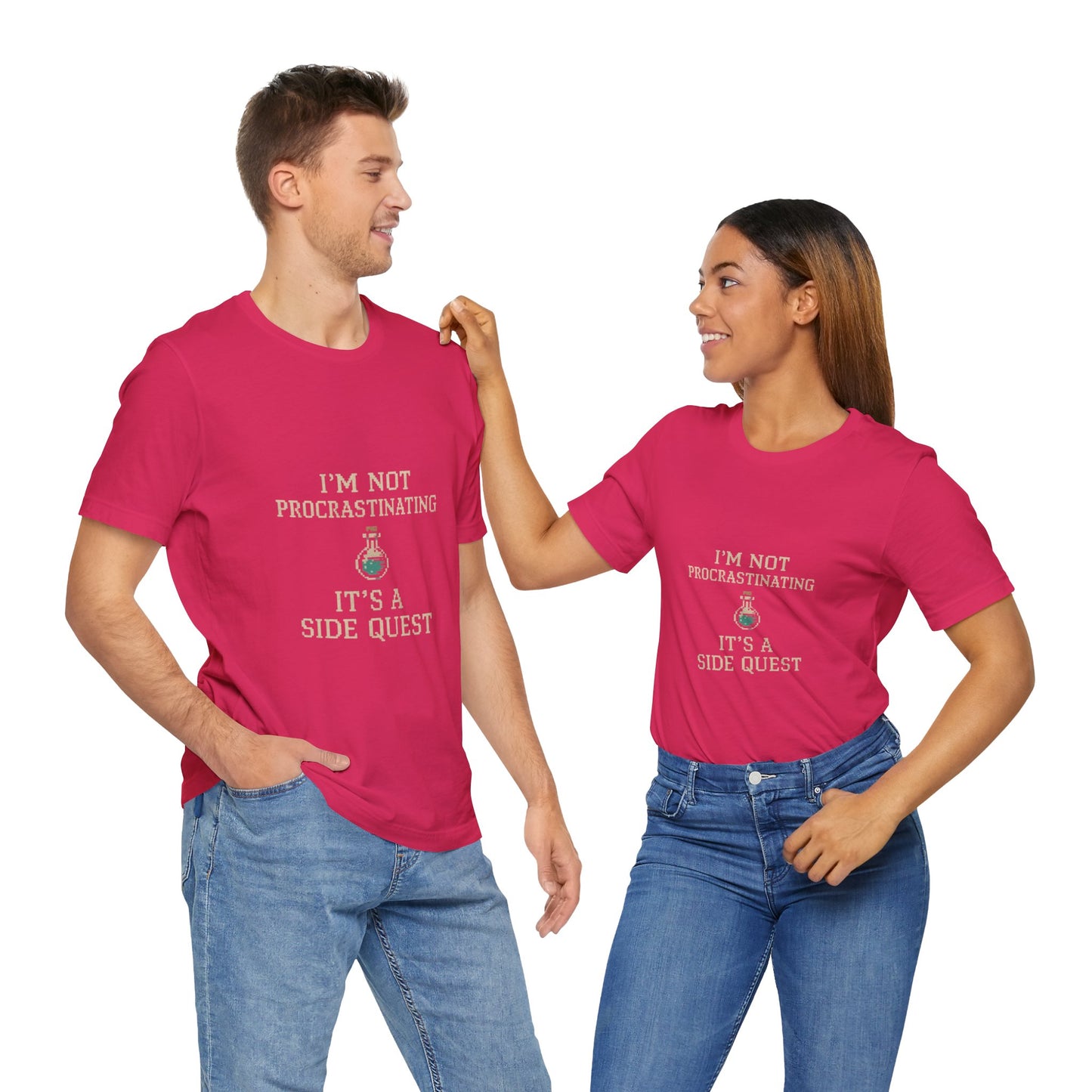 Unisex Side Quest Procrastination Tee, Side Quest Shirt, Gamer T-Shirt, Novelty Gift Tee, Casual Wear, Colorful Short Sleeve Top