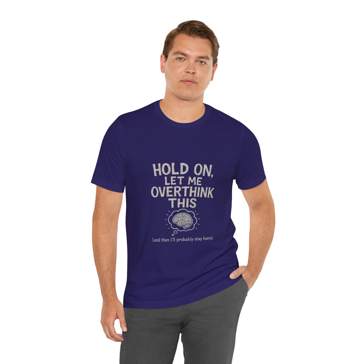 Short Sleeve Tee - 'Hold On, Let Me Overthink This' Glitched Thought Bubble Design