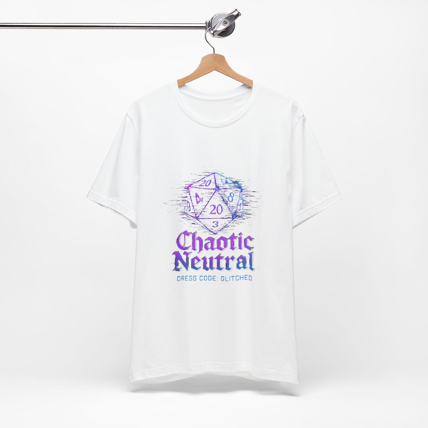 Chaotic Neutral (Glitched) Unisex Tee, Fun Graphic T-Shirt, Gamer Apparel, Roleplaying Shirt, Dungeons & Dragons Gift, Casual Wear