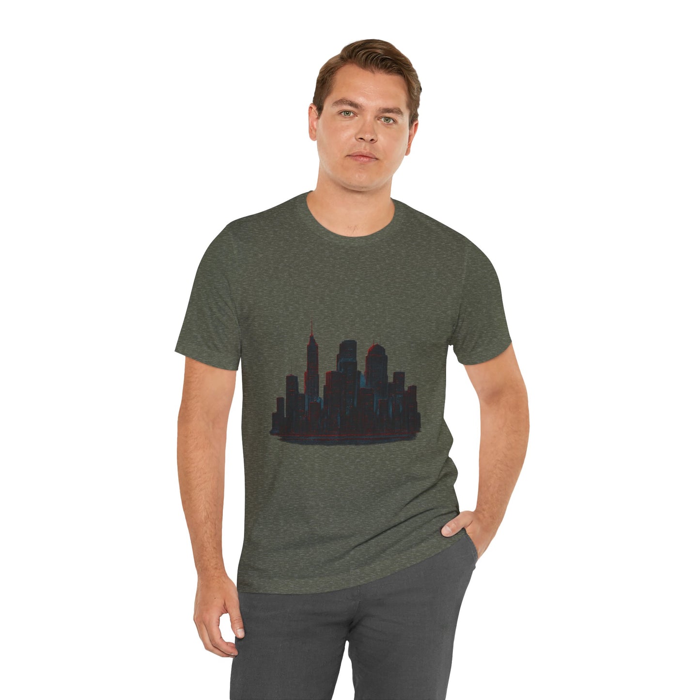 Glitched Neo-Tokyo Skyline Graphic Tee | Casual Wear, Street Style, Gift for City Lovers, Travel Enthusiasts, Summer Essentials