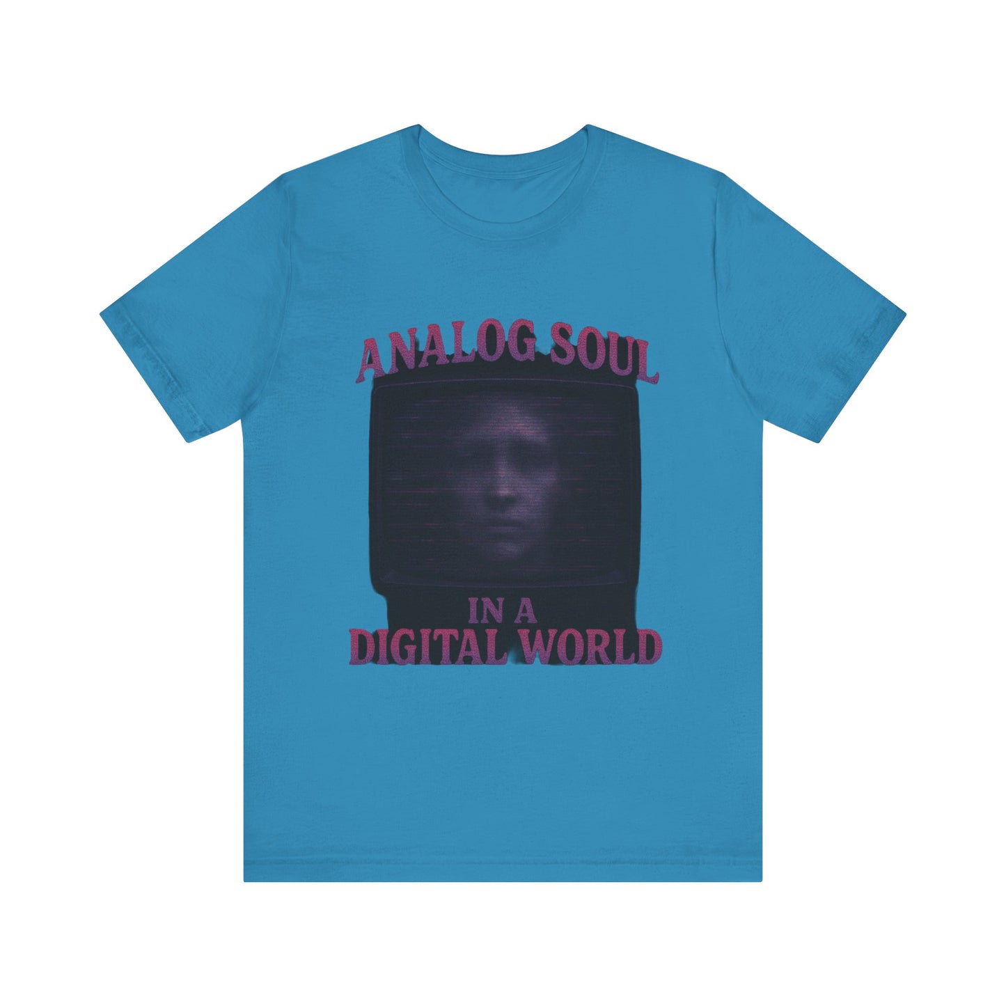 Analog Soul in a Digital World Unisex Jersey Tee, Vintage Graphic T-Shirt, Retro Aesthetic Shirt, Casual Wear, Gift for Tech Lovers, Unisex Fashion