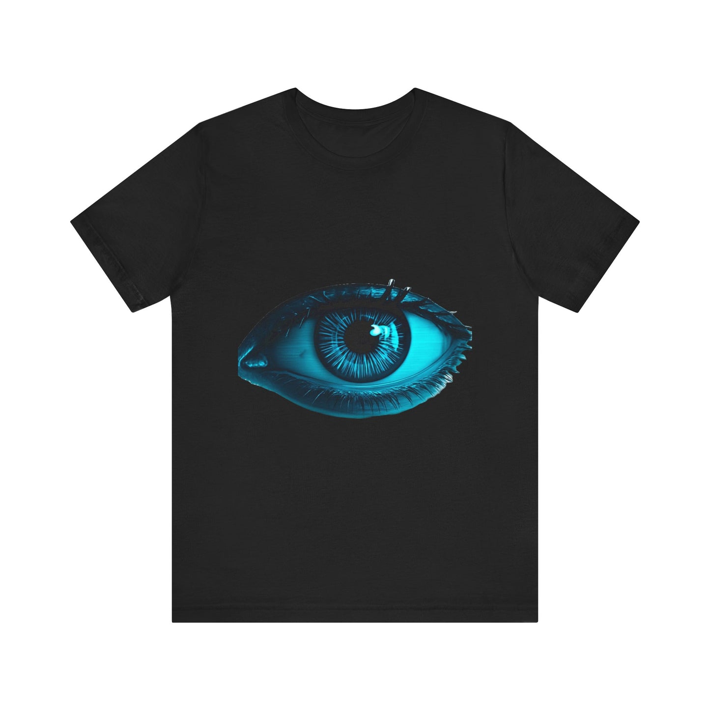 Distorted Cybernetic Gaze Eye-Catching Unisex Tee: Unique Graphic Tee, Perfect for Casual Wear, Eye Design Shirt, Trendy Gift, Statement Fashion