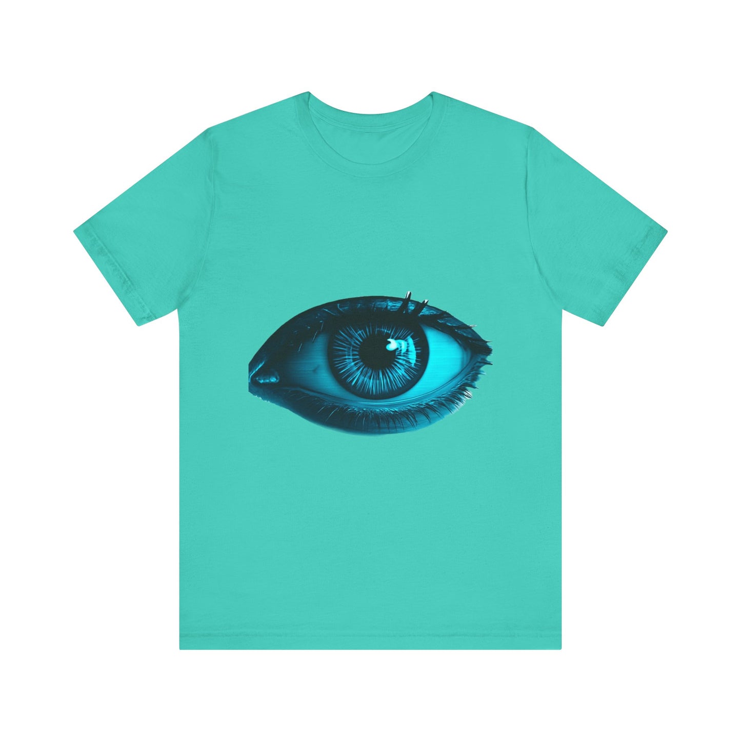 Distorted Cybernetic Gaze Eye-Catching Unisex Tee: Unique Graphic Tee, Perfect for Casual Wear, Eye Design Shirt, Trendy Gift, Statement Fashion