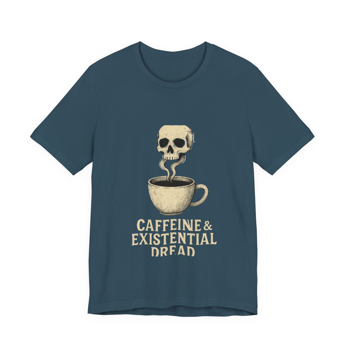 Caffeine & Existential Dread Tee, Unisex T-Shirt for Coffee Lovers, Casual Apparel, Great for Gifting, Perfect for Everyday Wear