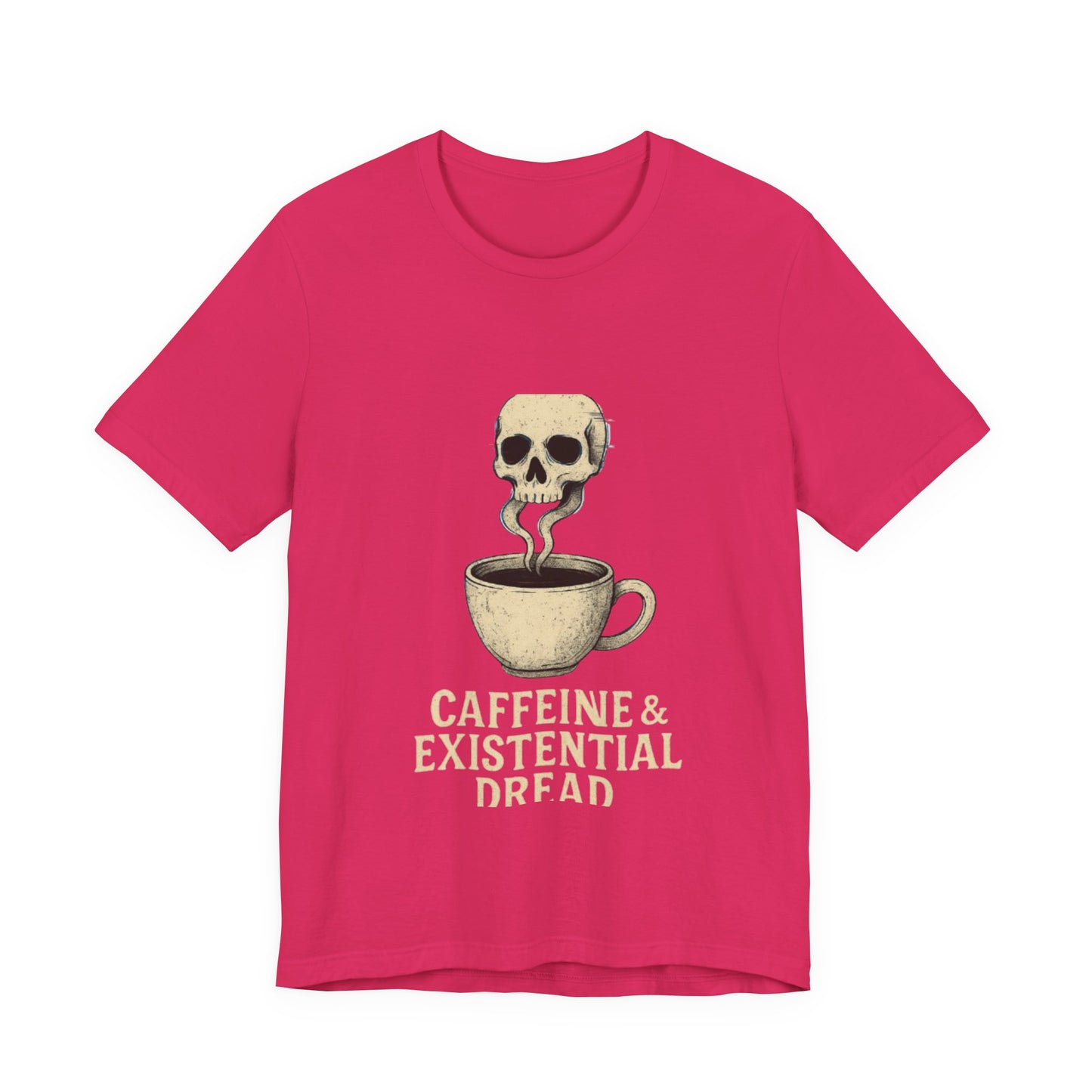 Caffeine & Existential Dread Tee, Unisex T-Shirt for Coffee Lovers, Casual Apparel, Great for Gifting, Perfect for Everyday Wear