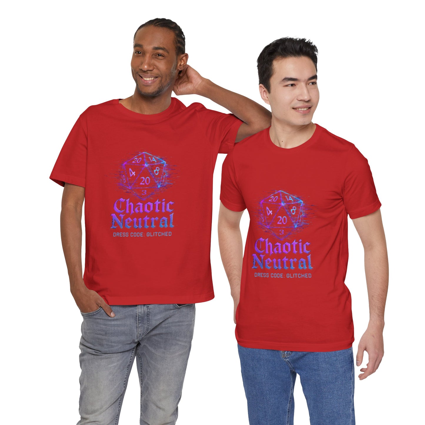 Chaotic Neutral (Glitched) Unisex Tee, Fun Graphic T-Shirt, Gamer Apparel, Roleplaying Shirt, Dungeons & Dragons Gift, Casual Wear