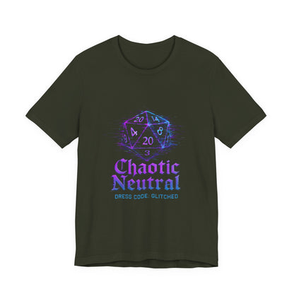 Chaotic Neutral (Glitched) Unisex Tee, Fun Graphic T-Shirt, Gamer Apparel, Roleplaying Shirt, Dungeons & Dragons Gift, Casual Wear