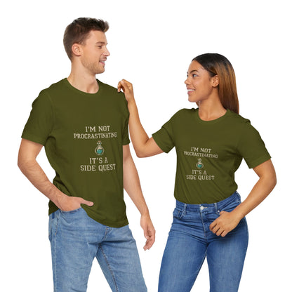 Unisex Side Quest Procrastination Tee, Side Quest Shirt, Gamer T-Shirt, Novelty Gift Tee, Casual Wear, Colorful Short Sleeve Top