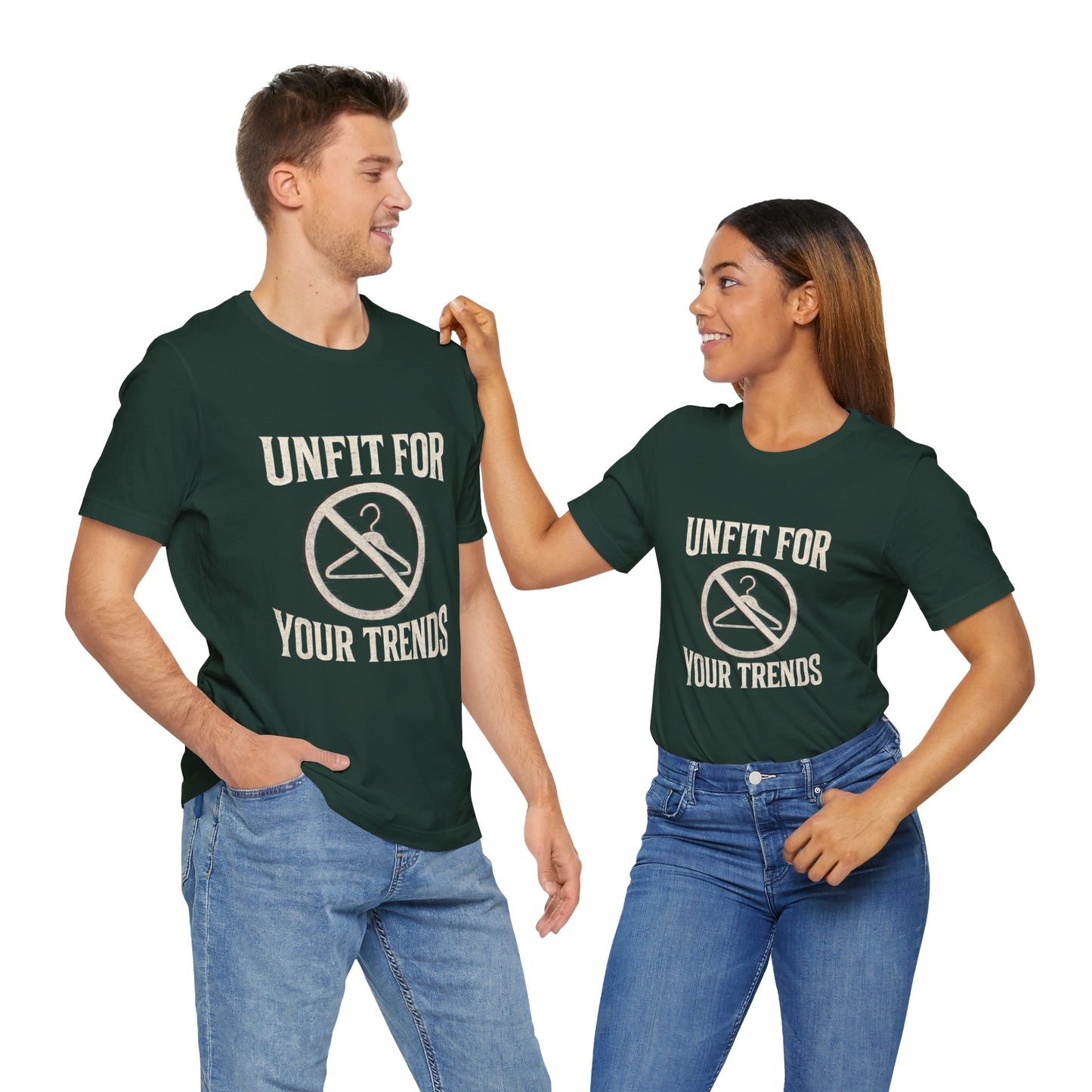 T-Shirt Bold Rejection of Mainstream Fashion Glitched 'No' Symbol