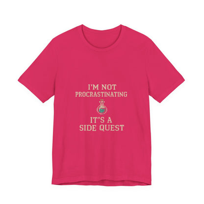 Unisex Side Quest Procrastination Tee, Side Quest Shirt, Gamer T-Shirt, Novelty Gift Tee, Casual Wear, Colorful Short Sleeve Top