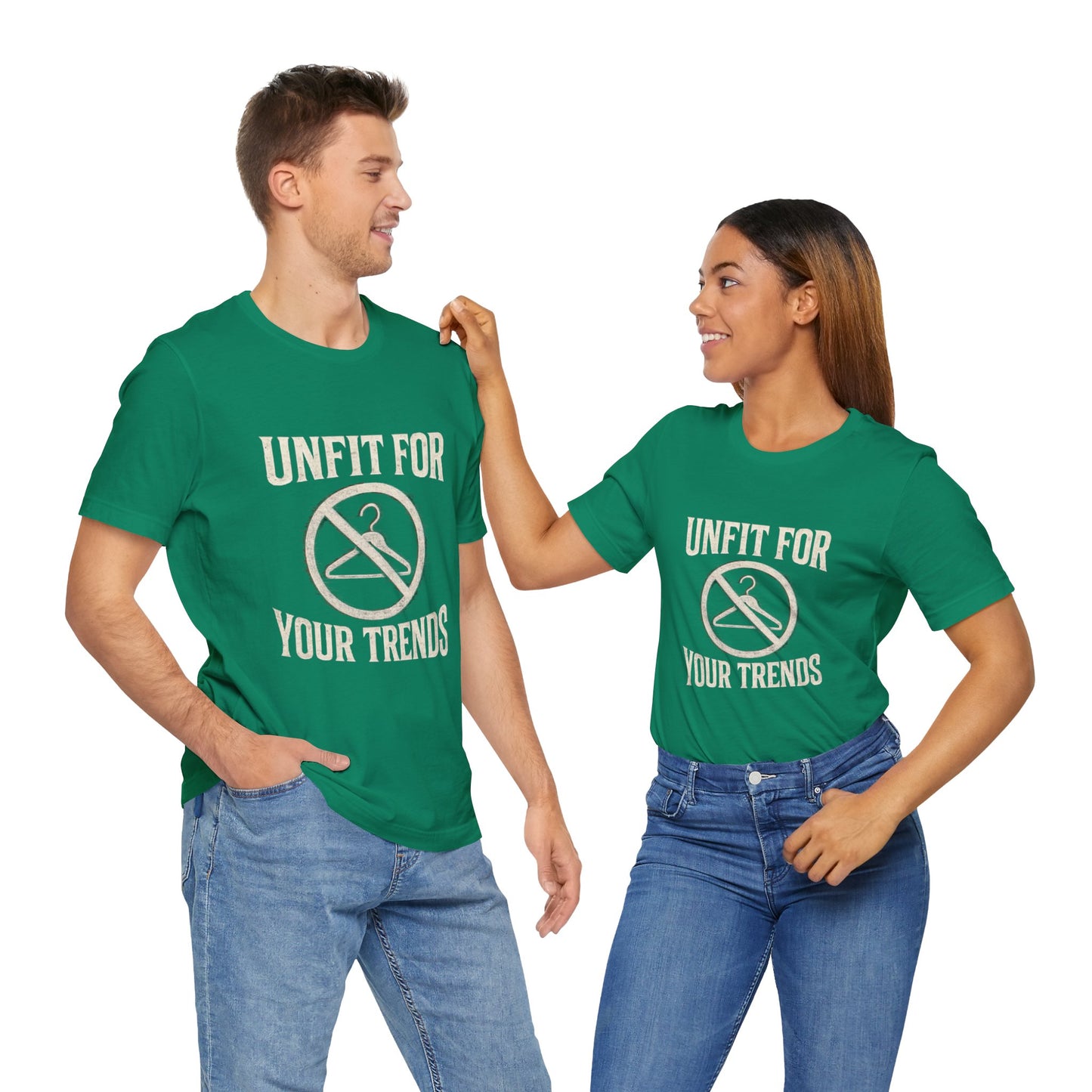 T-Shirt Bold Rejection of Mainstream Fashion Glitched 'No' Symbol