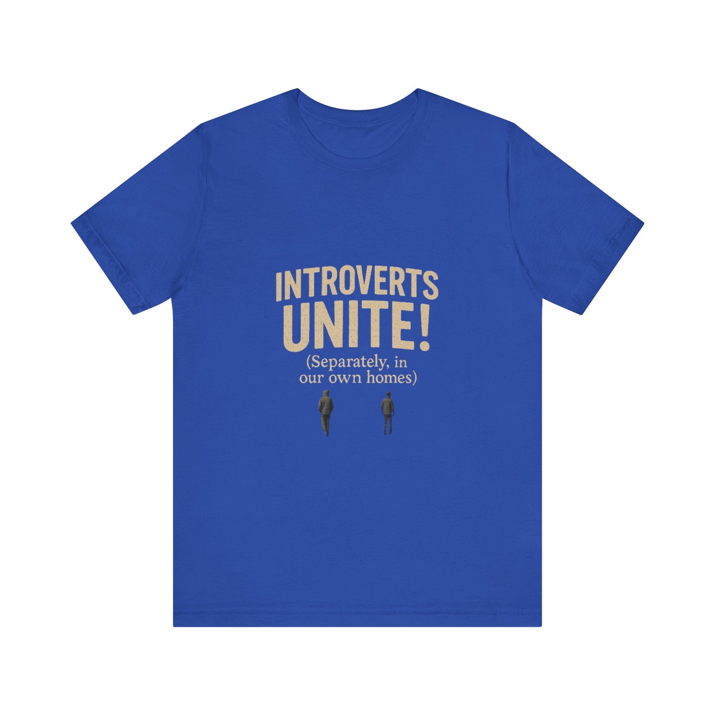 Introvert Unite Tee - Bold Text and Pixelated Figures - Unisex Jersey Short Sleeve