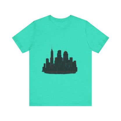 Glitched Neo-Tokyo Skyline Graphic Tee | Casual Wear, Street Style, Gift for City Lovers, Travel Enthusiasts, Summer Essentials