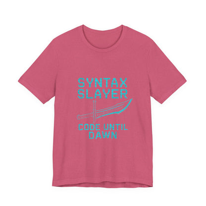 Syntax Slayer Unisex Tee, Gift for Programmers, Coding Humor Shirt, Tech Lover Apparel, Geeky Birthday Present, Computer Science Gift