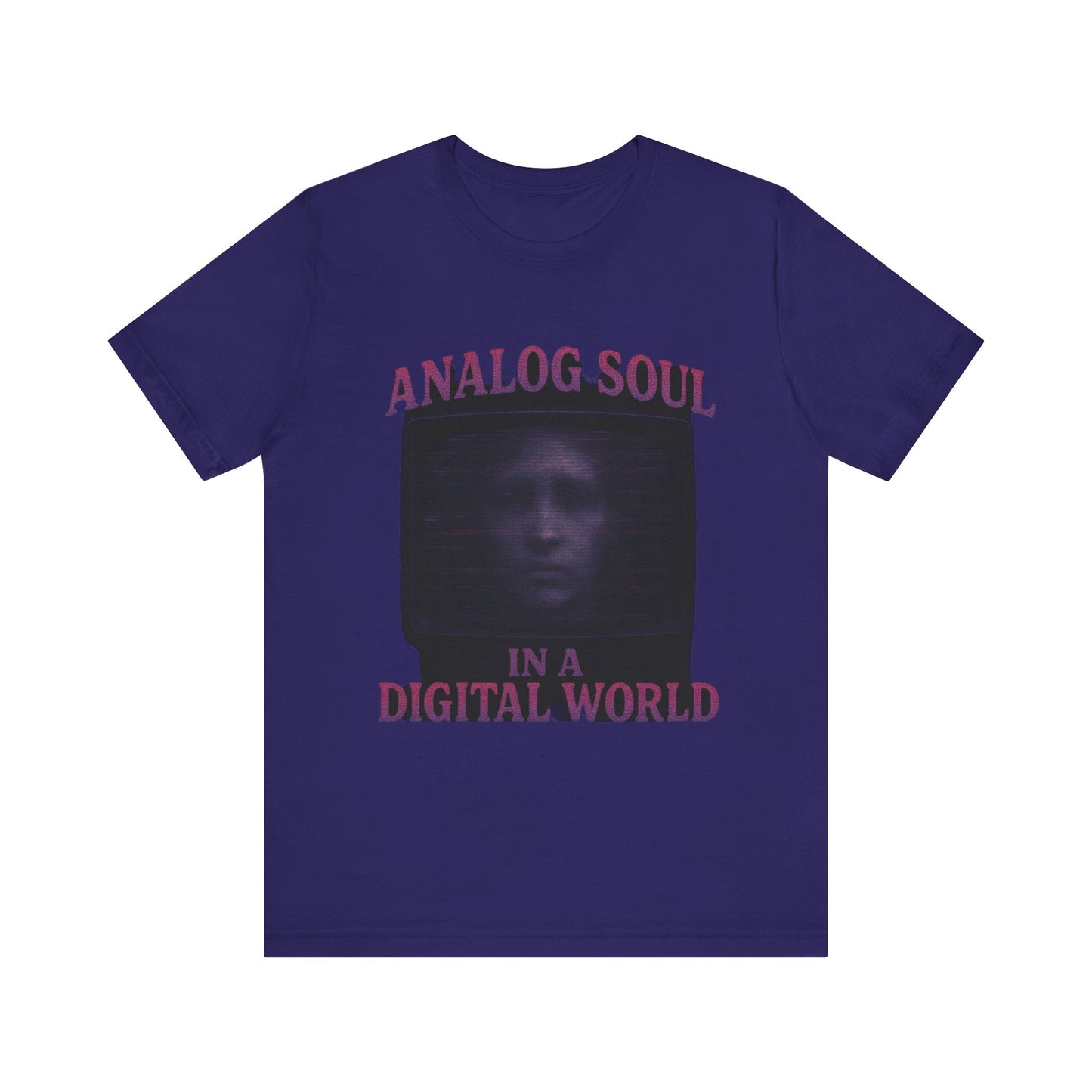 Analog Soul in a Digital World Unisex Jersey Tee, Vintage Graphic T-Shirt, Retro Aesthetic Shirt, Casual Wear, Gift for Tech Lovers, Unisex Fashion