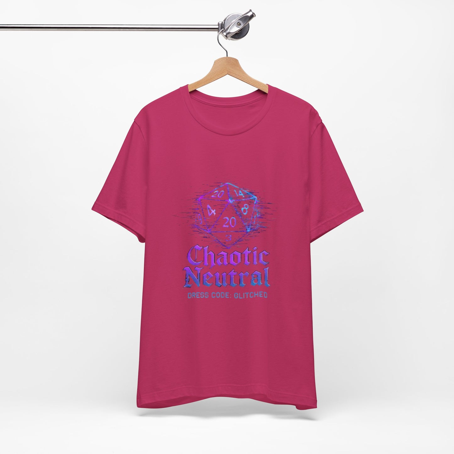 Chaotic Neutral (Glitched) Unisex Tee, Fun Graphic T-Shirt, Gamer Apparel, Roleplaying Shirt, Dungeons & Dragons Gift, Casual Wear