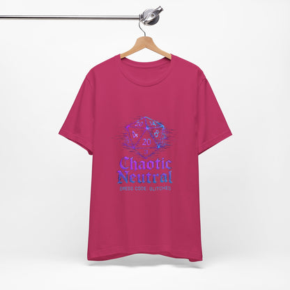 Chaotic Neutral (Glitched) Unisex Tee, Fun Graphic T-Shirt, Gamer Apparel, Roleplaying Shirt, Dungeons & Dragons Gift, Casual Wear