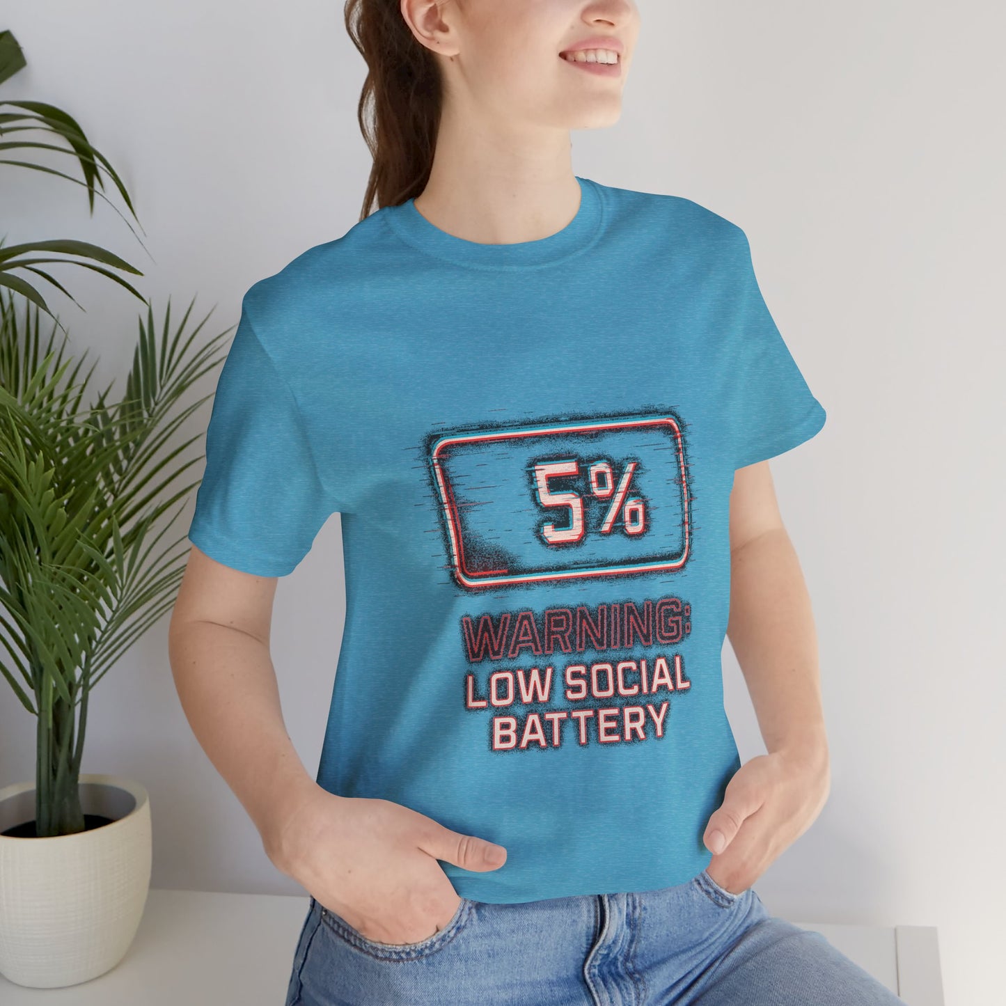 Unisex Tee - Warning: Low Social Battery Design