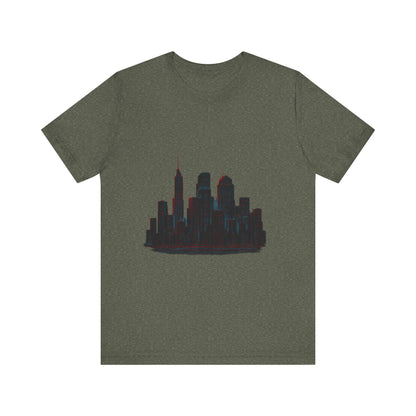 Glitched Neo-Tokyo Skyline Graphic Tee | Casual Wear, Street Style, Gift for City Lovers, Travel Enthusiasts, Summer Essentials