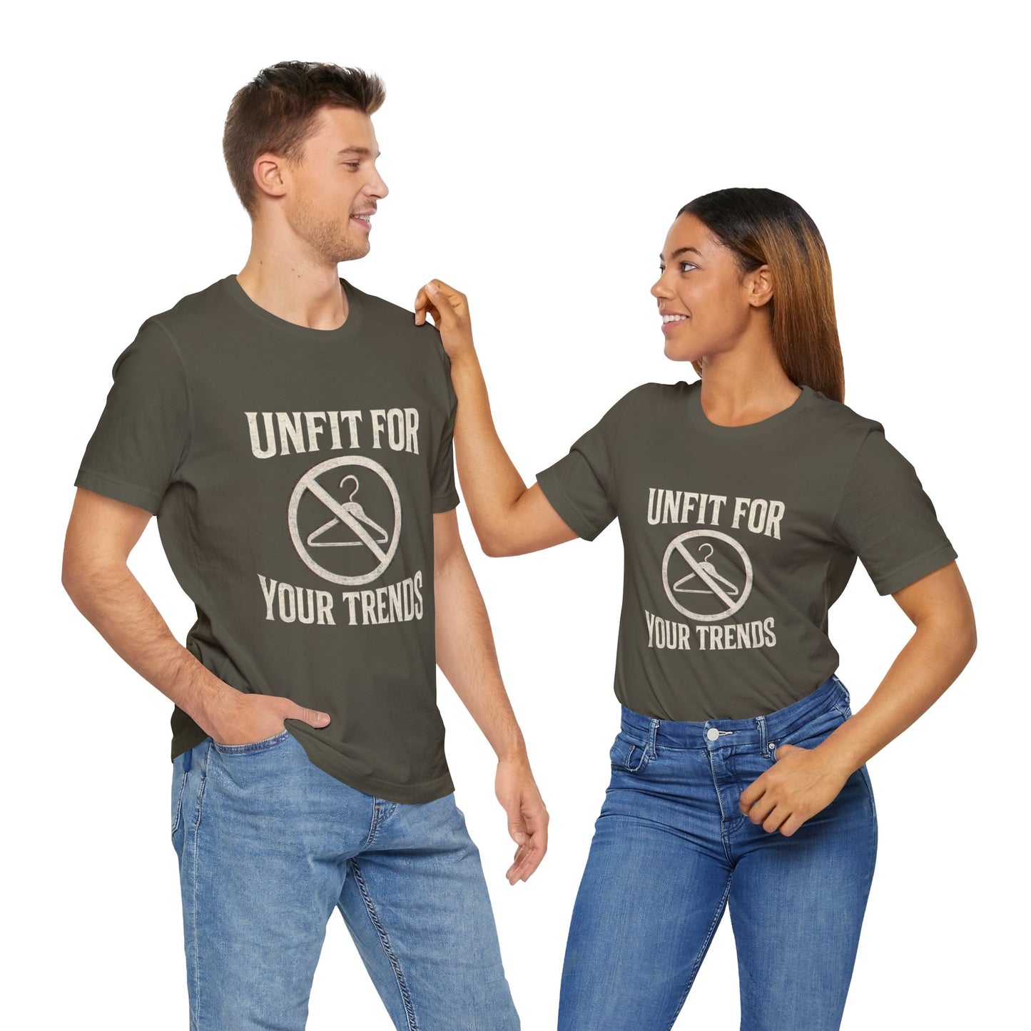 T-Shirt Bold Rejection of Mainstream Fashion Glitched 'No' Symbol
