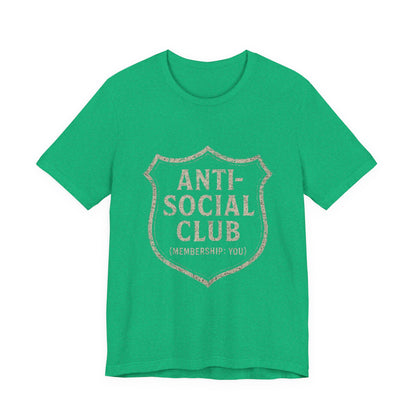 Graphic Tee Shirt - Anti-Social Club Badge Distressed Glitched Design
