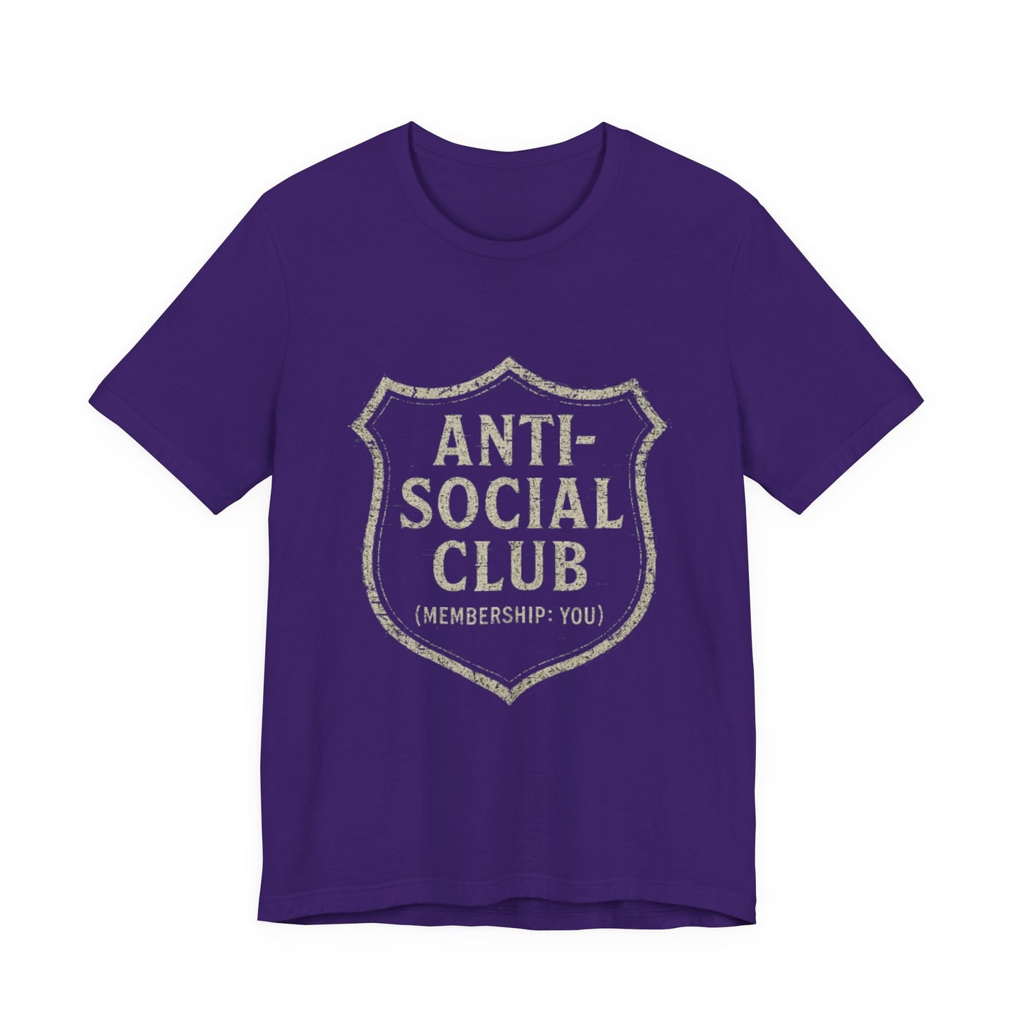 Graphic Tee Shirt - Anti-Social Club Badge Distressed Glitched Design