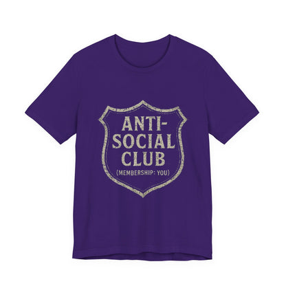 Graphic Tee Shirt - Anti-Social Club Badge Distressed Glitched Design