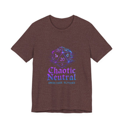 Chaotic Neutral (Glitched) Unisex Tee, Fun Graphic T-Shirt, Gamer Apparel, Roleplaying Shirt, Dungeons & Dragons Gift, Casual Wear