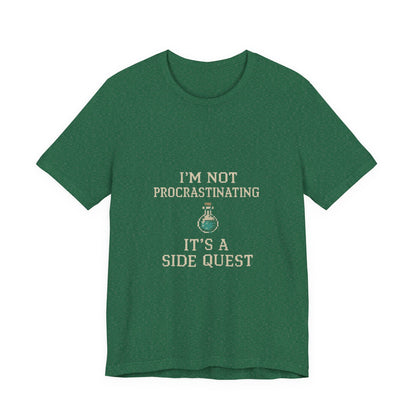 Unisex Side Quest Procrastination Tee, Side Quest Shirt, Gamer T-Shirt, Novelty Gift Tee, Casual Wear, Colorful Short Sleeve Top