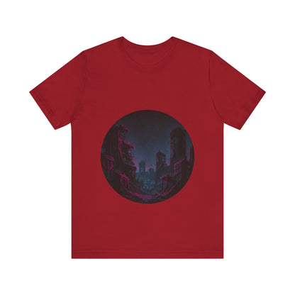 Urban Decay, Neon Dreams Tee - Unisex Short Sleeve Shirt, Modern Graphic Tee, Streetwear, Casual Outfit, Gift for Art Lovers, Cityscape Design