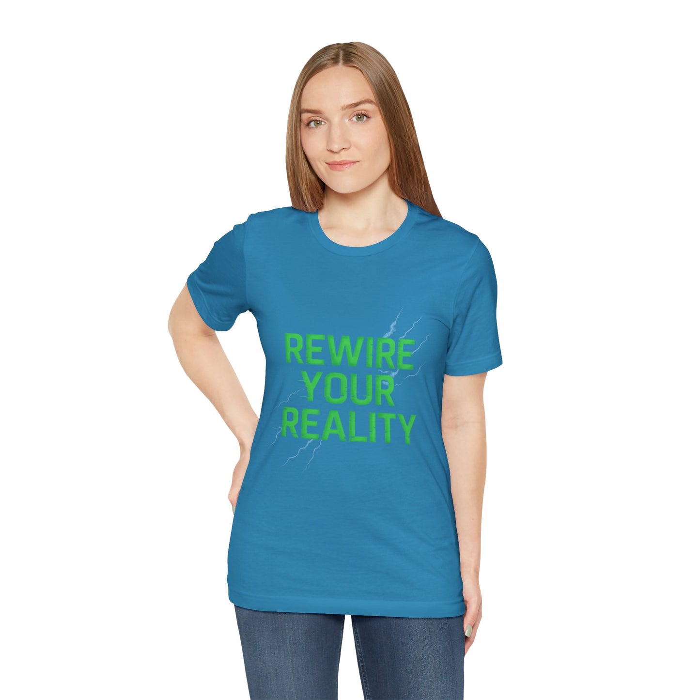 Rewire Your Reality Tee, Motivational T-Shirt, Inspirational Short Sleeve Top, Unisex Casual Wear, Perfect Gift for Dreamers