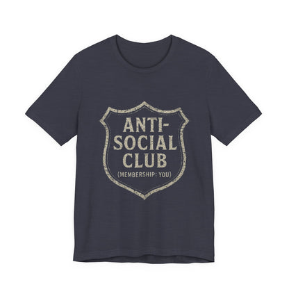Graphic Tee Shirt - Anti-Social Club Badge Distressed Glitched Design