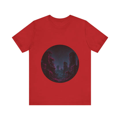 Urban Decay, Neon Dreams Tee - Unisex Short Sleeve Shirt, Modern Graphic Tee, Streetwear, Casual Outfit, Gift for Art Lovers, Cityscape Design