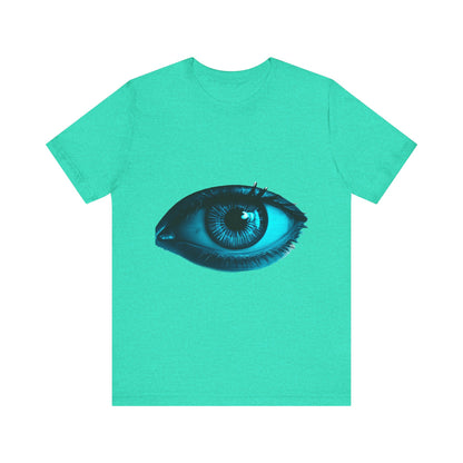 Distorted Cybernetic Gaze Eye-Catching Unisex Tee: Unique Graphic Tee, Perfect for Casual Wear, Eye Design Shirt, Trendy Gift, Statement Fashion