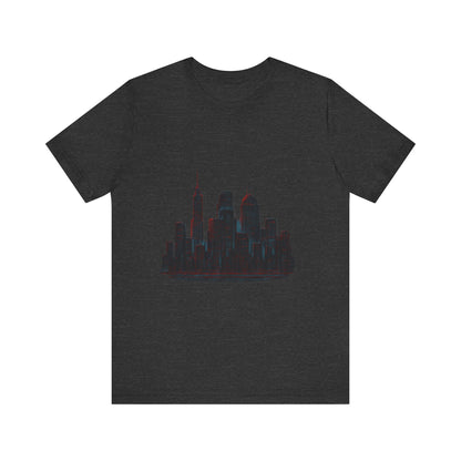Glitched Neo-Tokyo Skyline Graphic Tee | Casual Wear, Street Style, Gift for City Lovers, Travel Enthusiasts, Summer Essentials