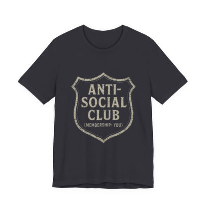 Graphic Tee Shirt - Anti-Social Club Badge Distressed Glitched Design