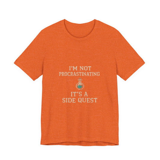 Unisex Side Quest Procrastination Tee, Side Quest Shirt, Gamer T-Shirt, Novelty Gift Tee, Casual Wear, Colorful Short Sleeve Top