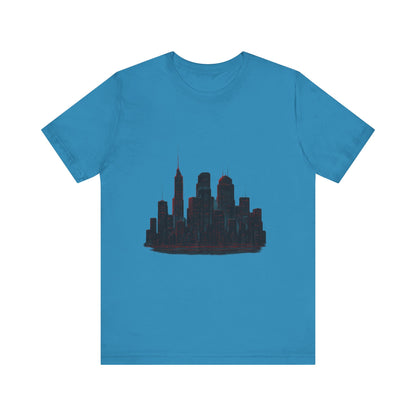 Glitched Neo-Tokyo Skyline Graphic Tee | Casual Wear, Street Style, Gift for City Lovers, Travel Enthusiasts, Summer Essentials