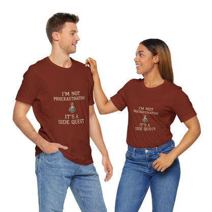 Unisex Side Quest Procrastination Tee, Side Quest Shirt, Gamer T-Shirt, Novelty Gift Tee, Casual Wear, Colorful Short Sleeve Top