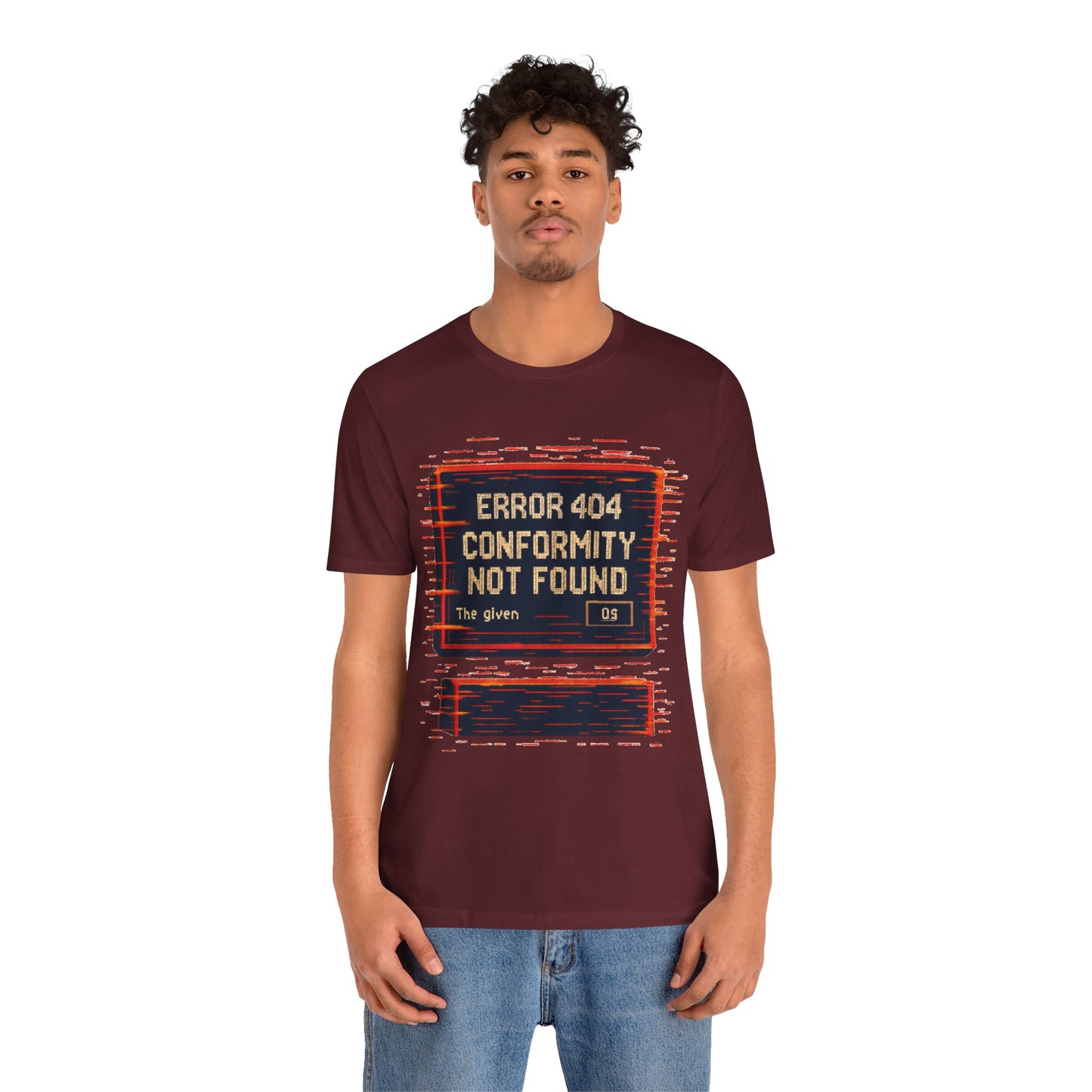 ERROR 404 Conformity Not Found Unisex Tee, Trendy Graphic Shirt, Casual Wear, Gift for Techies, Humor T-Shirt